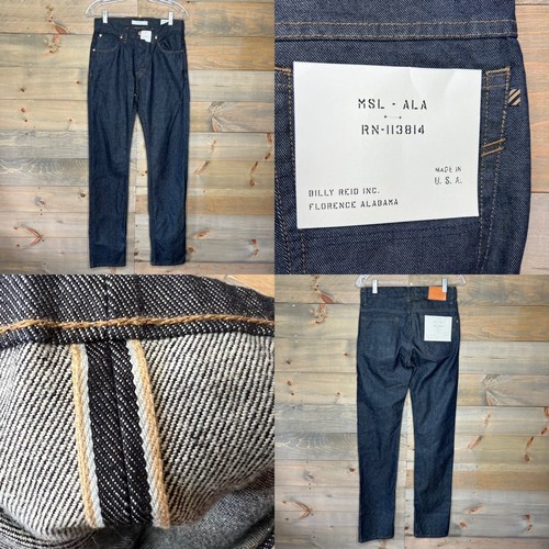 Neu mit Etikett Billy Reid Selvedge Jeans Denim MSL-ALA RN-113-814 schmal geschnitten Herrengröße 29 x 34 - Bild 1 von 12