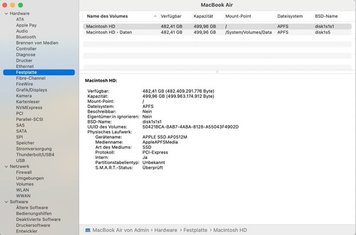 Apple MacBook Air 13 Zoll (512GB SSD, Intel Core i5 - Bild 16 von 19