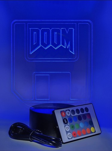 DOOM 3.5 Floppy Game 3D LED Acrylic Lighted Lamp 8Colors+Remote (Show It Off) - Picture 6 of 6