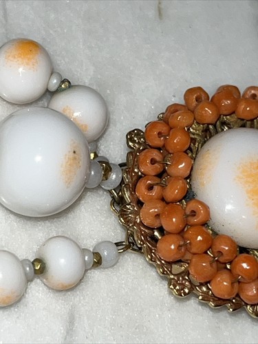 Rare Vintage & Antique Signed Miriam Haskell 1940’s Coral Bracelet & Earrings - Picture 15 of 24