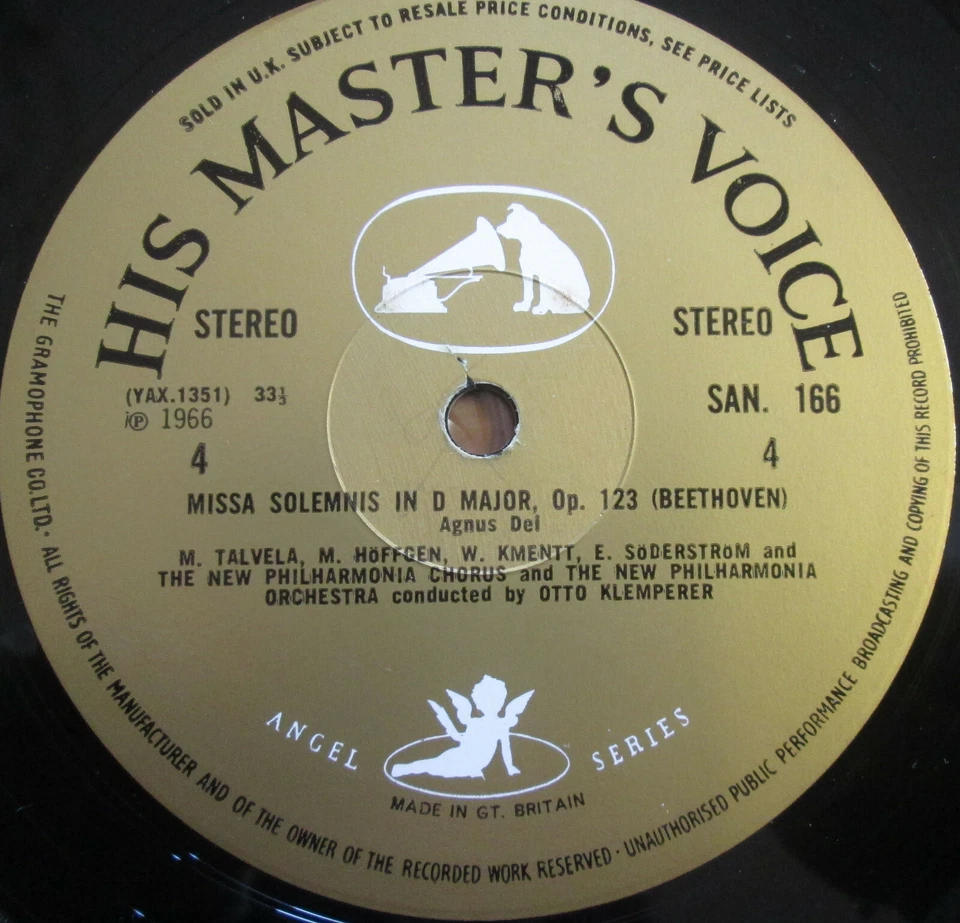 SAN 165-6 ED1 Beethoven Missa Solemnis Klemperer 2LP White Angel 1st EX - Image 3 of 4
