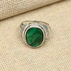 Green Emerlad Gemstone Men's Ring 925 Sterling Silver Handmade Men's Ring Ha 342