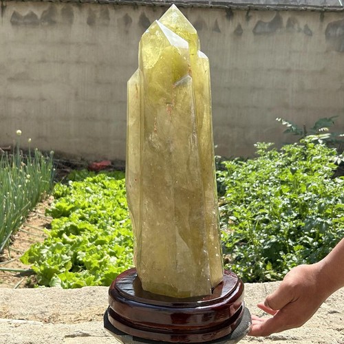 33.5LB Natural Citrine Crystal Obelisk Crystal Reiki Tower Wand Point Healing - Picture 12 of 24