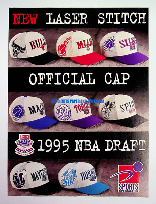 Sports Specialties NBA Basketball Hats Caps 1995 Trade Print
