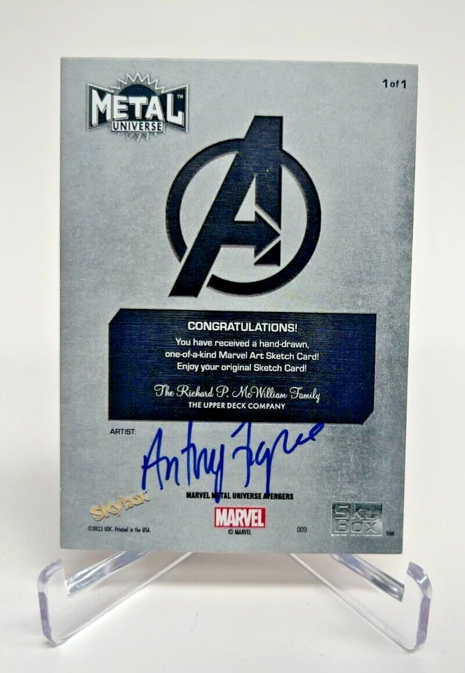 2023 Marvel Metal Universe Avengers Drax ANTHONY FIGARO Sketch Card 1/1 - Image 2 of 2
