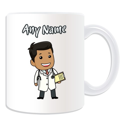 Personalisierte Geschenk Arzt Tasse Spardose Tasse schwarz Stethoskop Hausarzt Personal asiatisch - Bild 6 von 20