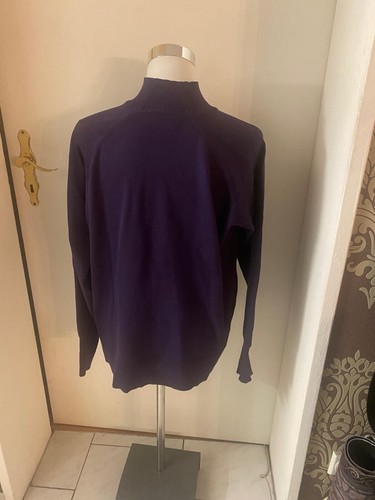 Schicker Basic Pullover Normaler Strick Pulli In Dunkel Lila L Feinstrick Winter - Bild 2 von 3