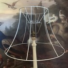 Vintage 20” bowed empire drum lampshade wire frame with duplex ring (d6)