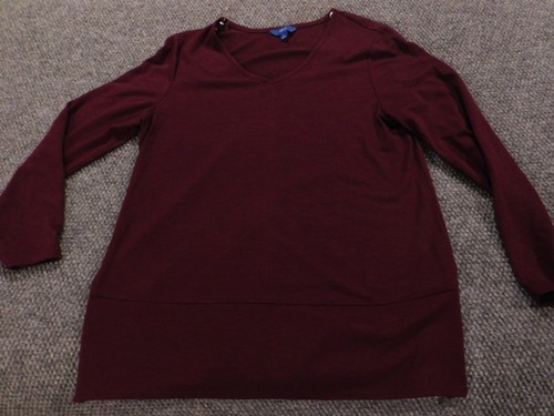 Apt 9 Damenbluse großer burgunderfarbener Pullover Top Stretch