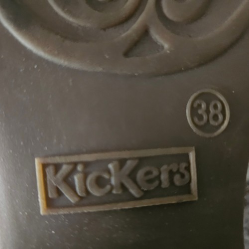 'KICKERS' EC SIZE '7' (38) BROWN PEEP TOE TOP STITCHED ANKLE STRAP SHOES - Picture 6 of 7