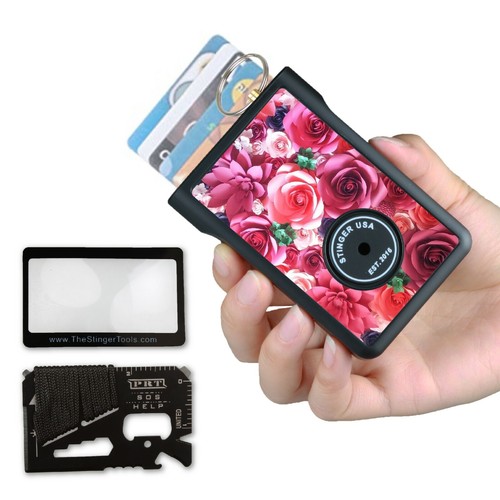Billetera minimalista Stinger, soporte para tarjetas, alarma de seguridad personal, bloqueo RFID - Imagen 17 de 25