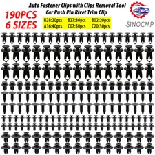 190Pcs Car Clips for Hole Plastic Rivets Retainer Fender Push Pin Fastener Bumpe
