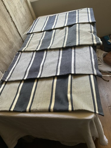 Antique Ticking Stripes Vintage Fabric Denim, Cushion Covers, French Decor /4pc - Picture 3 of 9
