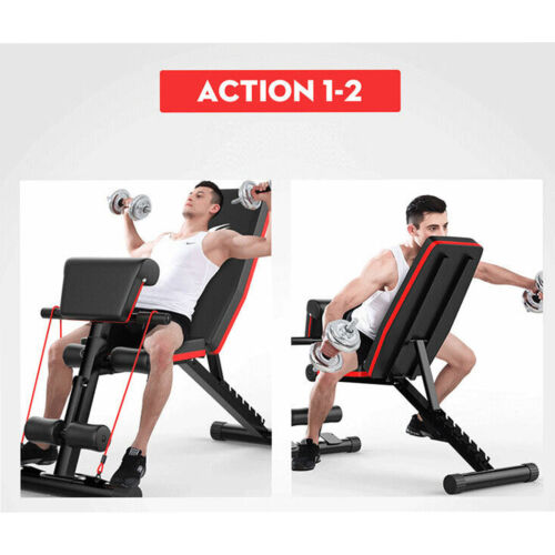 Adjustable Weight Press Bench Fitness Incline Sit up Gym Flat FID Ab Abdominal - Picture 8 of 11