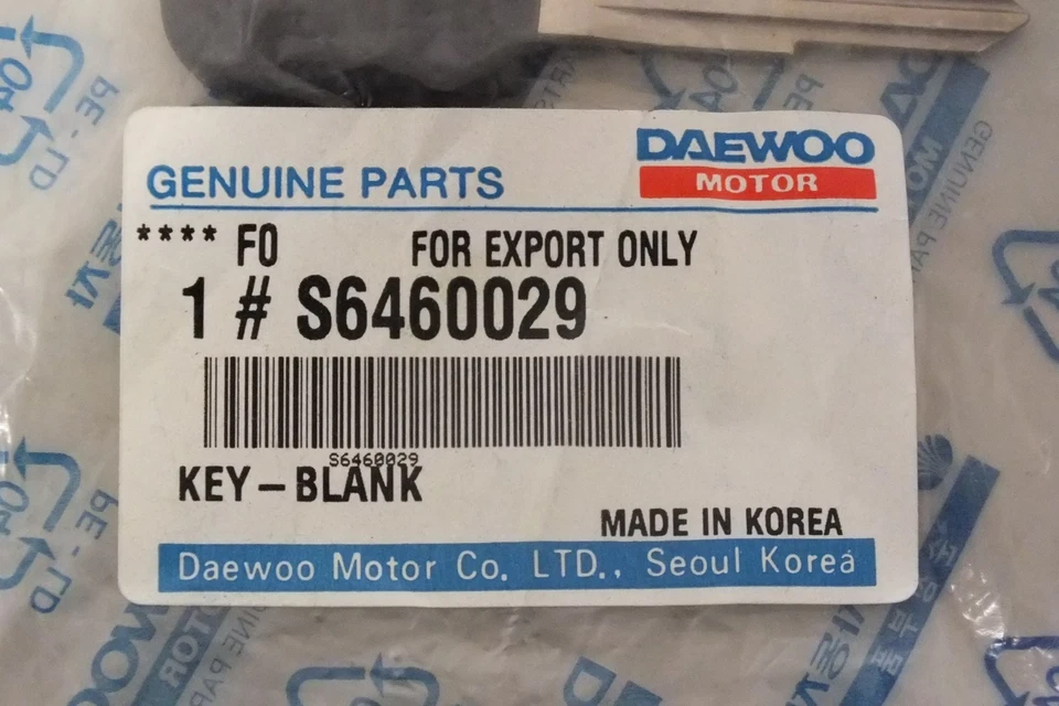 OEM NUEVO 99-02 99 2000 2001 2002 DAEWOO NUBIRA LLAVE DE ENCENDIDO EN BLANCO S6460029 #228 Foto 3 de 4