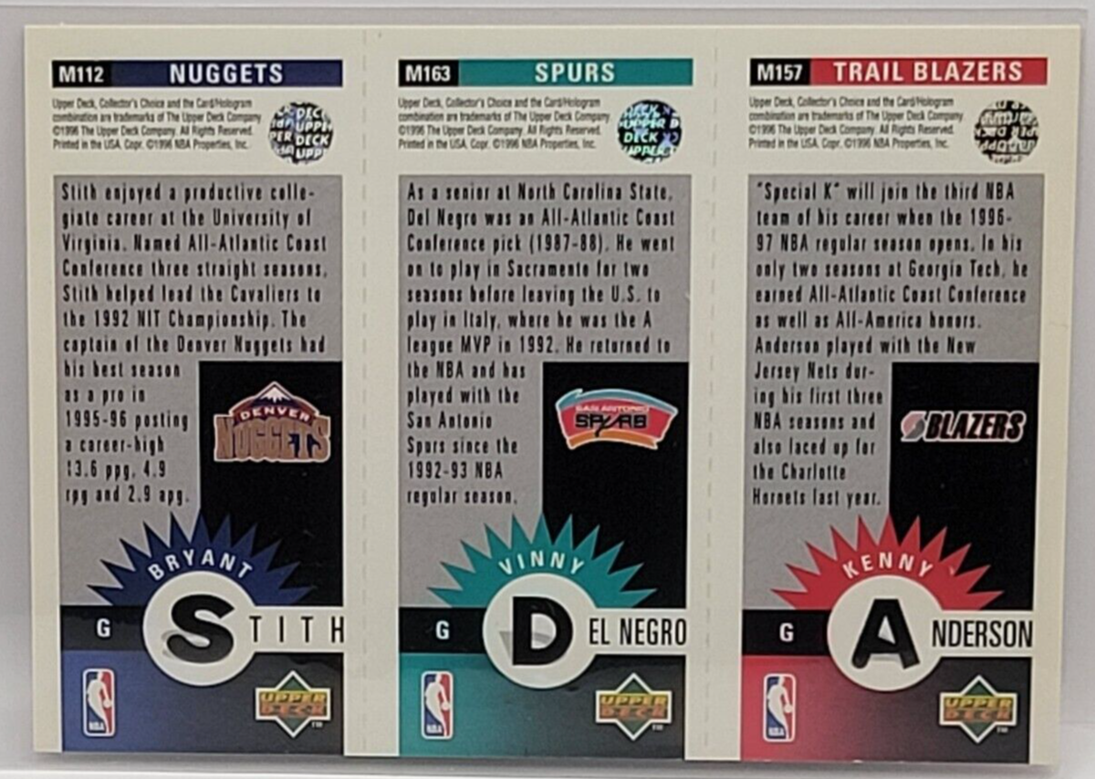 96-97 Upper Deck Collector's Choice Mini's Kenny Anderson/V 96-97 Upper Deck Collector's Choice Mini's Kenny Anderson/V