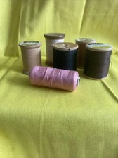 5 Vintage Talon & Unbranded Thread Lot Wooden spools + 1 Empty