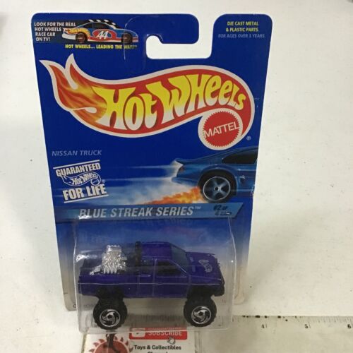 1995 HOT WHEELS BLUE STREAK SERIES #574 BLUE NISSAN 4x4 TRUCK 1/64 MIP