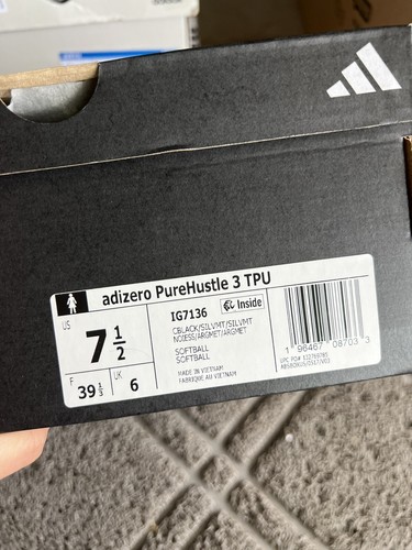 Adidas adizero Purehustle 3 TPU IG7136 SOFTBALL BLACK/SILVMT #7.5 - Picture 6 of 7