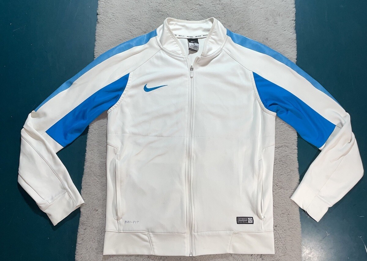 SACAI X NIKE Giacca Nike Calcio Medium Warm Up Uomo Bianco Blu Full Zip Dri Fit Autentica