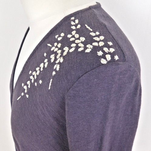 Komodo Navy Blue Wrap Top Size 12 Hemp Cotton Blend Eco Clothing - Picture 5 of 7