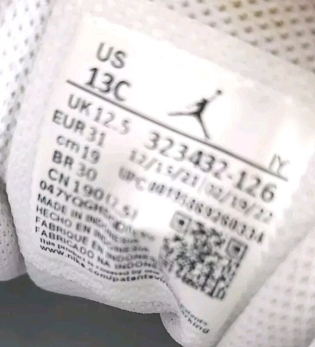 Jordan 6 Rings (PS) White Black University Red Kids Athletic Sneaker 13 C - Picture 9 of 10