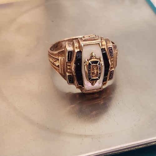 Gold Class Ring 10k 1952 1953 Bowen School Chicago Illinois Bowenite w Yearbooks - Picture 7 of 15