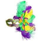 Venetian Large Fluffy Side Feather Women Masquerade Party Eyes Mask Mardi Gras