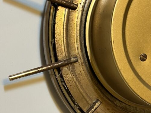 Forestville MCM Starburst Sunburst Glass Wall Clock 8" w/ Key Germany Golden Age - Picture 10 of 11