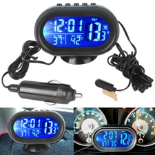 3 IN 1 Thermometer Clock Voltmeter Car LCD Digital Display Clock Freeze Alert