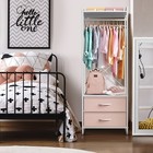 Sorbus Kids Room Clothing Garment Hanging Rack w 2 Drawers + 2 Shelves (Pink)