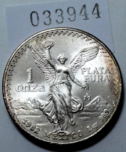 1982 1 Oz 999 Fine SILVER MEXICO Libertad Pura Plata Natural Toning Coin Round! - Picture 3 of 3