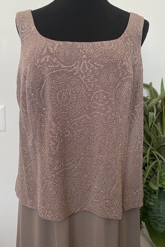 NWT Alex Evenings Women's Glitter Stone 2 Piece Long Dress & Jacket Sz 16W, $249 - Picture 7 of 10