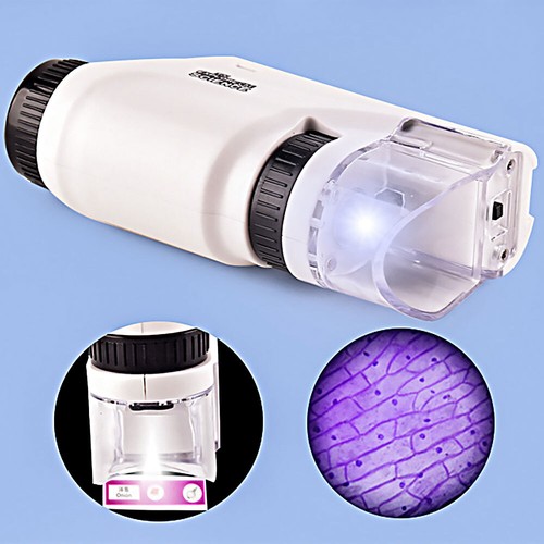AU Mini Pocket Microscope 60X-120X Handheld Microscope w/ LED Light for Kids BH - Picture 6 of 20