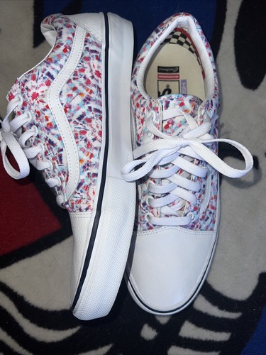 CUSTOM POP CUSH TIE DYE OLD SKOOL VANS MINT CONDITION -LEATHER HEEL AND TOE-11M - Picture 3 of 9