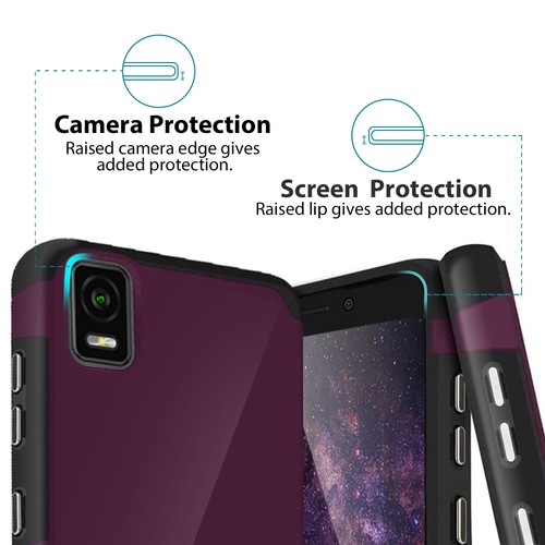 Funda híbrida para teléfono Cricket Vision Plus 2022 (solo Plus) + vidrio templado - Imagen 19 de 47