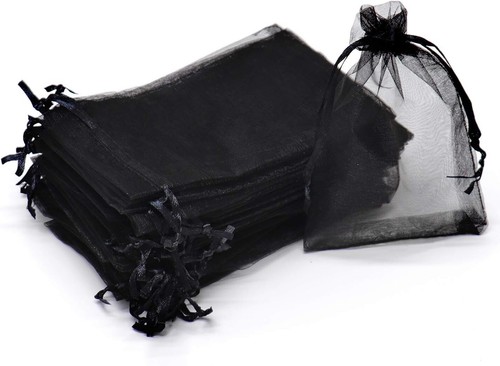 100Pcs Sheer Organza Bags 5x7 Inch Black Wedding Party Favor Gift Pouches - Picture 3 of 9