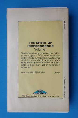 "The Spirit of Independence" Elektrovideo EVI VHS 1970ER pädagogisch animiert" - Bild 2 von 10