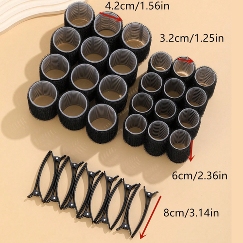 Rodillos de agarre para el cabello 36 piezas azul rodillo autoagarre rodillo de cabello de salón - Imagen 2 de 7