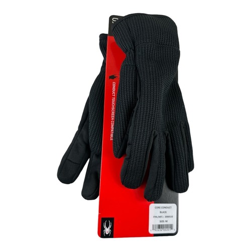 Guantes SPYDER Core Conduct para Hombres Talla Med Negros Pantalla Táctil Compatible Logo Rojo - Imagen 4 de 5