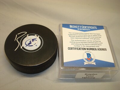 brayden point signed puck