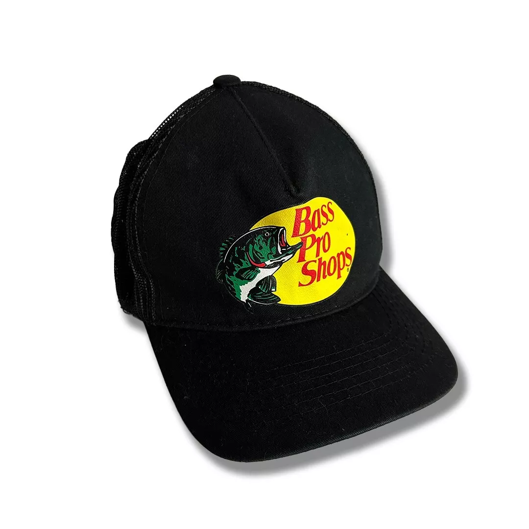 Bass Pro Shops Trucker Hat Black Adult OS Logo Vintage Original Authentic