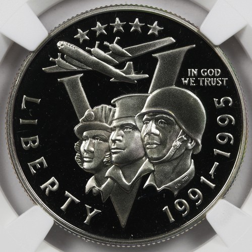 1991-1995 P 50c World War 2 WWII Commemorative Half Dollar NGC PF69UCAM - Picture 3 of 4