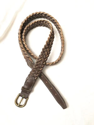 PierreC.3302 ceinture Cuir tressé Marron - Photo 1/4