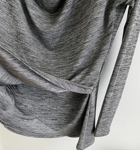 Witchery Womens Top Size Medium Grey Long Sleeve Stretch Cowl Neck Zip Neck - Picture 5 of 11