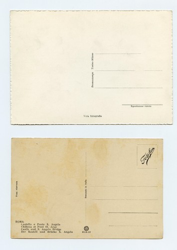 Zwei Ansichten Engelsburg Rom, Italien Grabstätte von Hadrian RPPC Postkarte - Bild 2 von 2