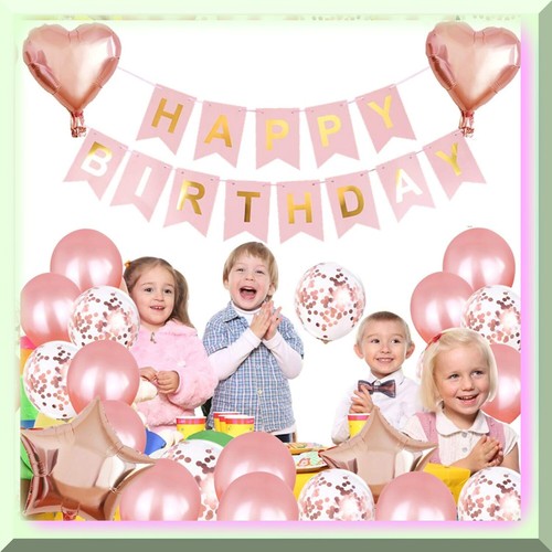 Rose Gold 17th Birthday Bash Kit: Happy Banner, Number 17 Balloon, Confetti, Lat - Picture 6 of 7
