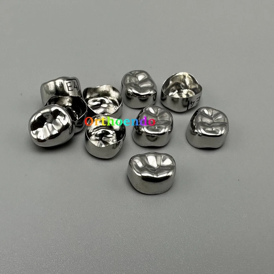 5 piezas coronas molares primarias dentales de acero inoxidable para niños corona pediátrica 48 tamaños Foto 4 de 4