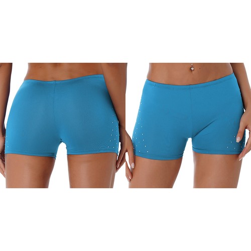 Women Athletic Shiny Shorts Hot Pants Panties Rave Booty Yoga Gymnastics Shorts - Bild 79 von 93