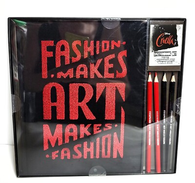 Disney Villain Sketchbook Set 4 Pencils Black Red 96 Page Innovative Designs NIP